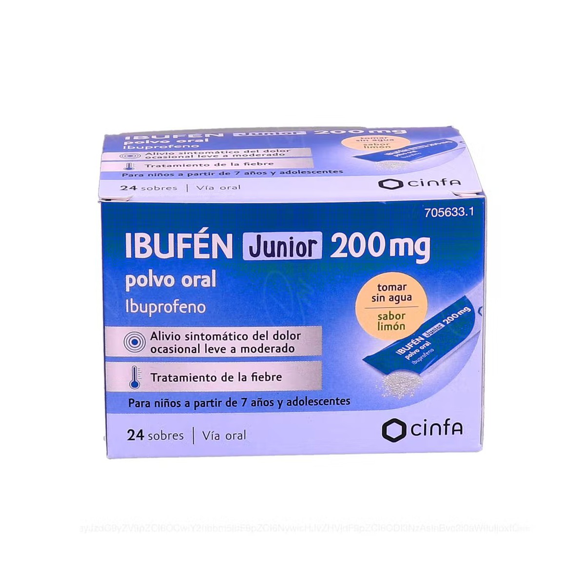 IBUFEN JUNIOR 200 MG POLVO ORAL, 24 sobres