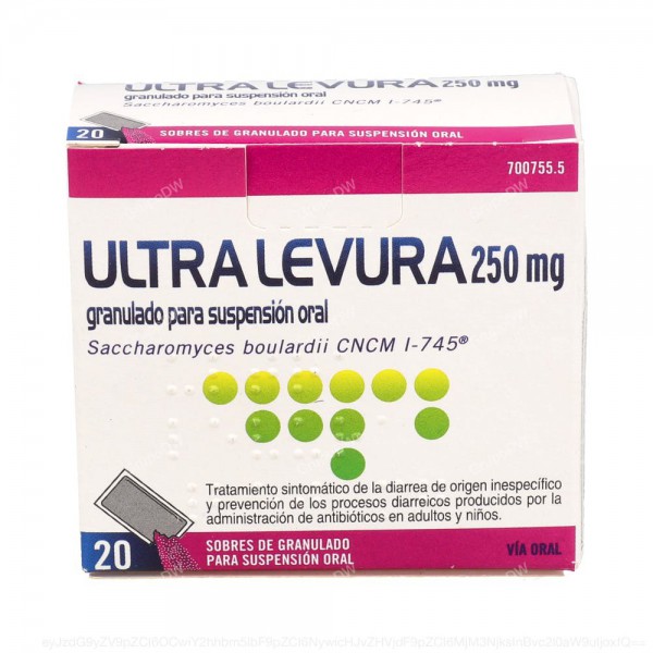ULTRA-LEVURA 250 mg POLVO PARA SUSPENSION ORAL, 20 sobres