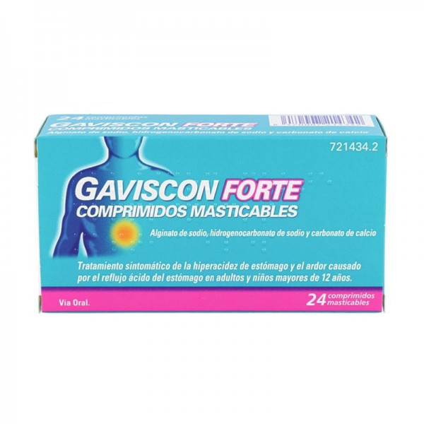 GAVISCON FORTE COMPRIMIDOS MASTICABLES, 24 comprimidos