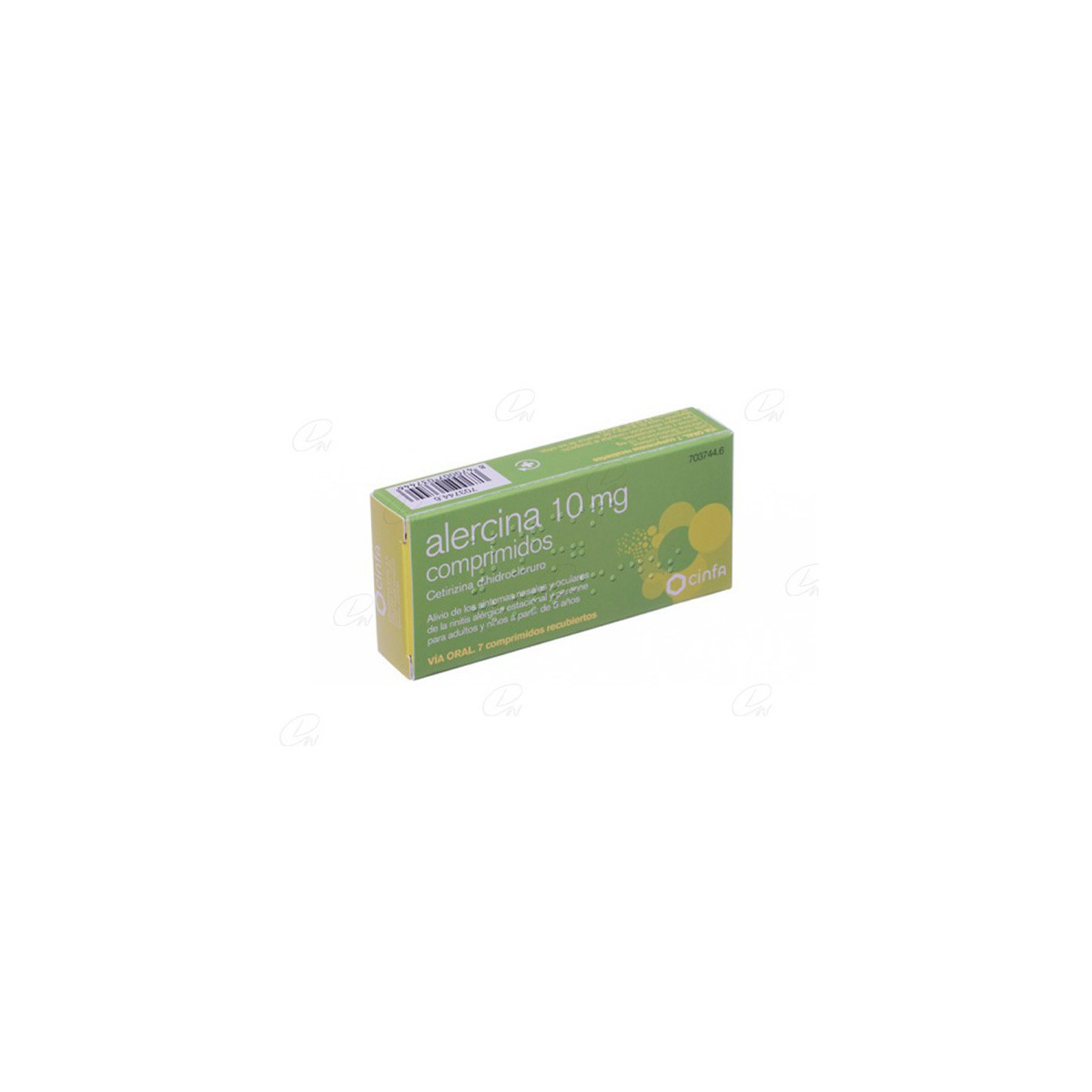 ALERCINA 10 mg COMPRIMIDOS, 7 comprimidos