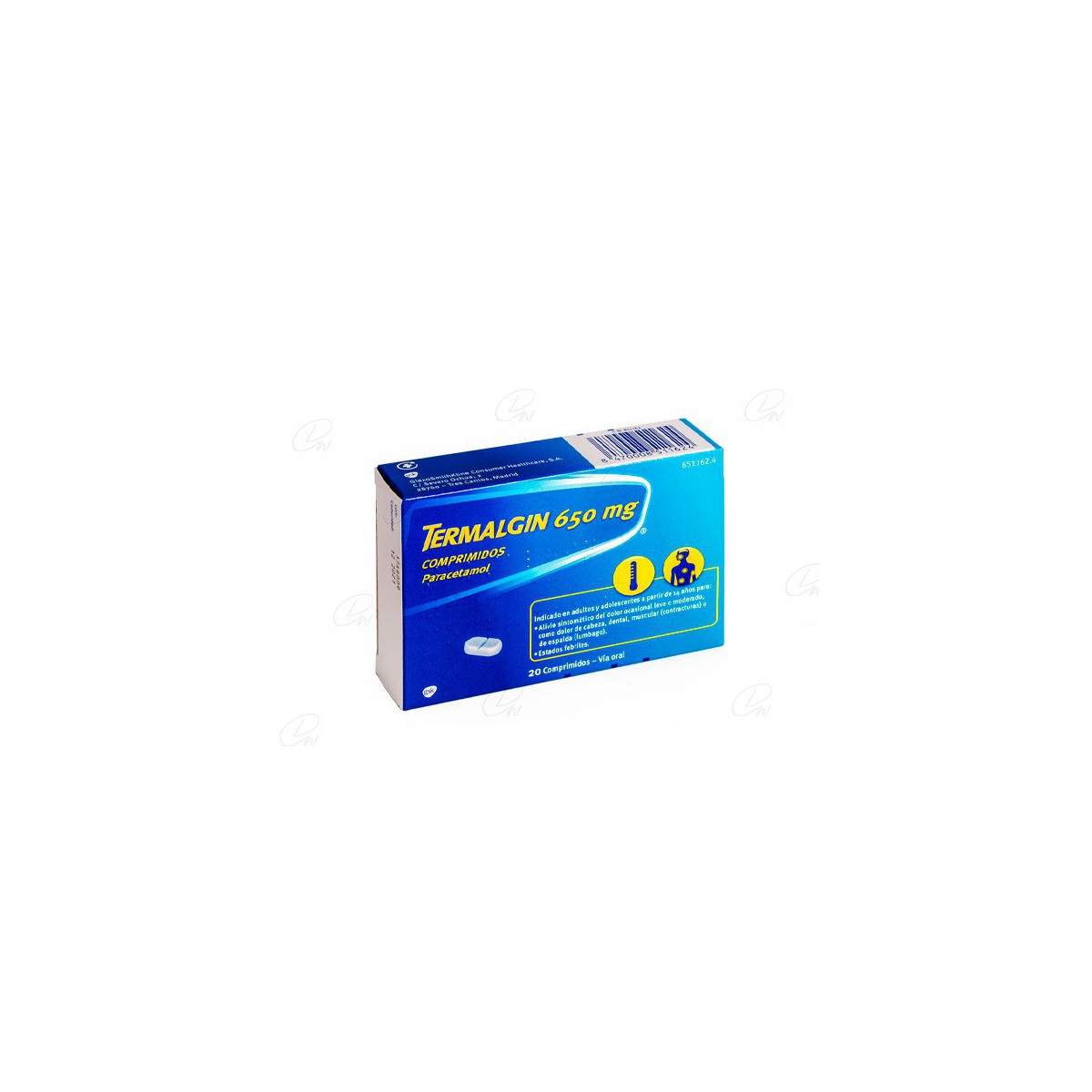TERMALGIN 650 mg COMPRIMIDOS, 20 comprimidos