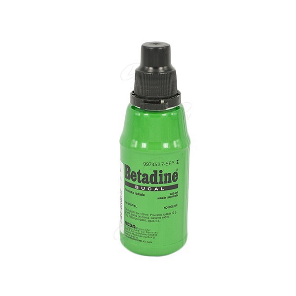 BETADINE BUCAL 100 mg/ml SOLUCION BUCAL, 1 frasco de 125 ml