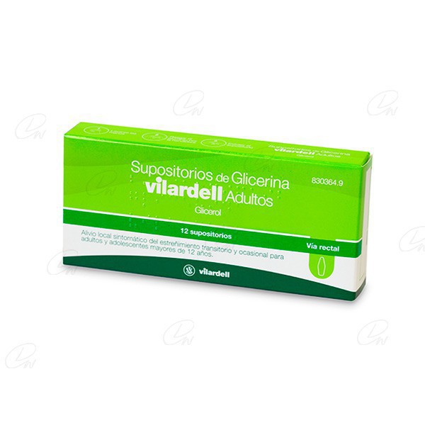 SUPOSITORIOS DE GLICERINA VILARDELL ADULTOS, 12 supositorios